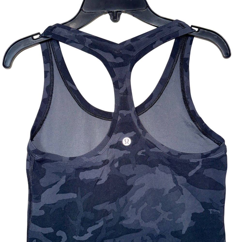 Lululemon Black Gray Camo Cool Racerback Tank Top Womens Size 4 Estimated - Picture 5 of 9